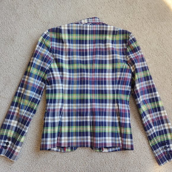 J. Crew Plaid Cotton Blazer 0 - Picture 5 of 10